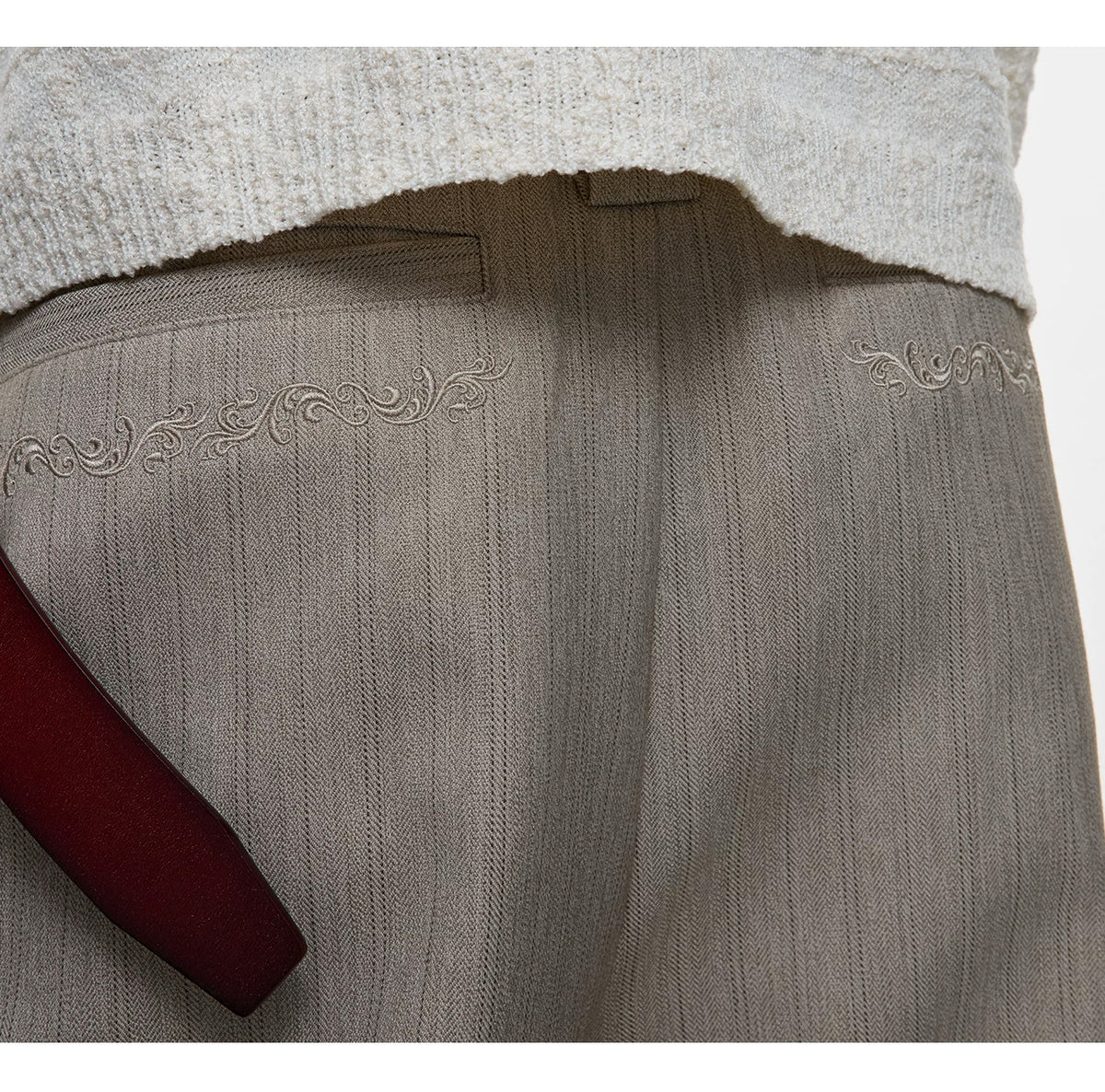 Argue Culture Embroidered Micro-Flare Tailored Pants - product detail view 12