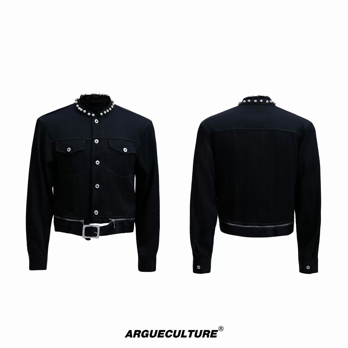 Argue Culture Pearl-Trim Contrast-Stitch Set - color view 9