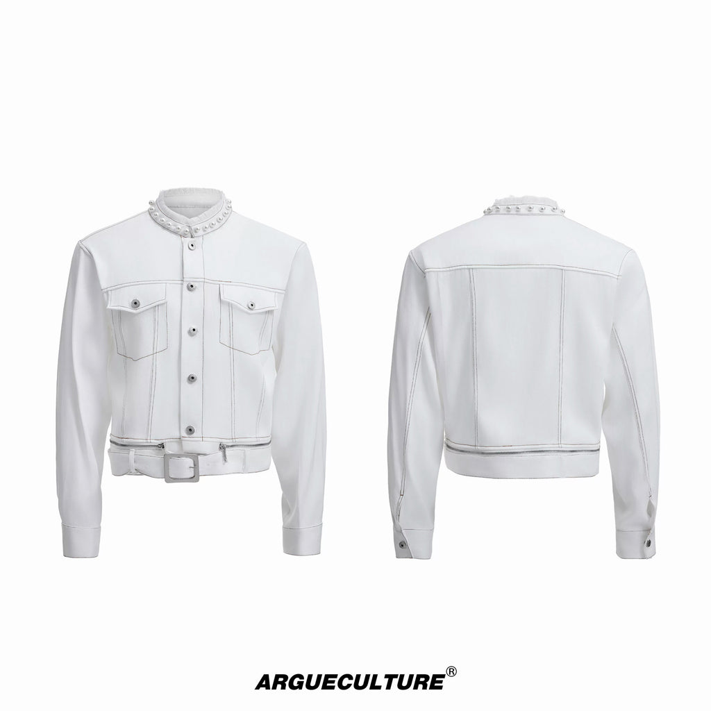 Argue Culture Pearl-Trim Contrast-Stitch Set - color view 11