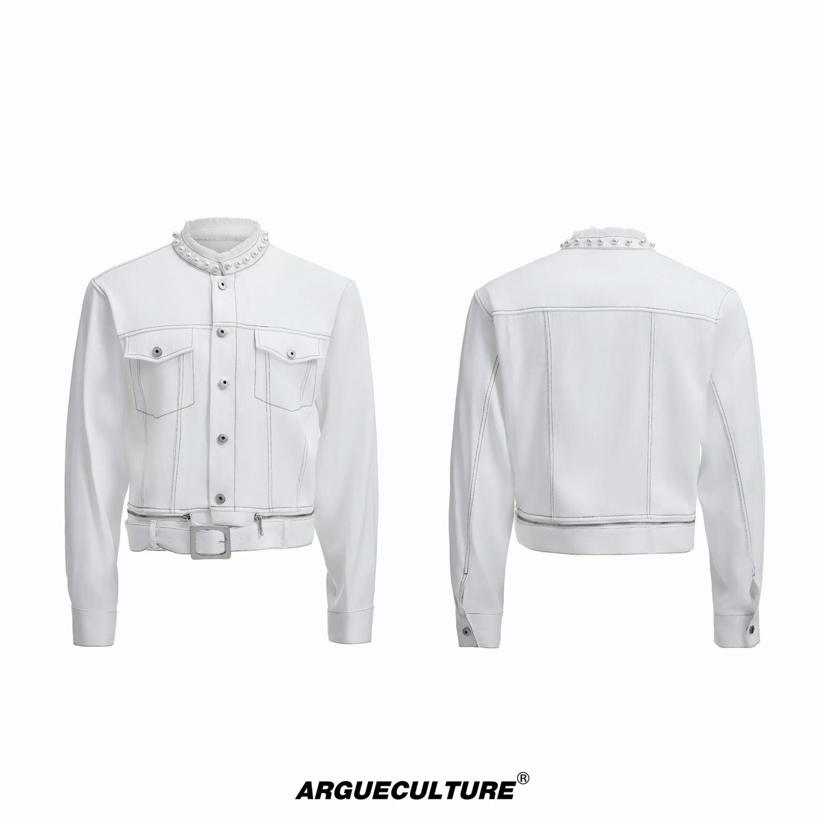 Argue Culture Pearl-Trim Contrast-Stitch Set - color view 11