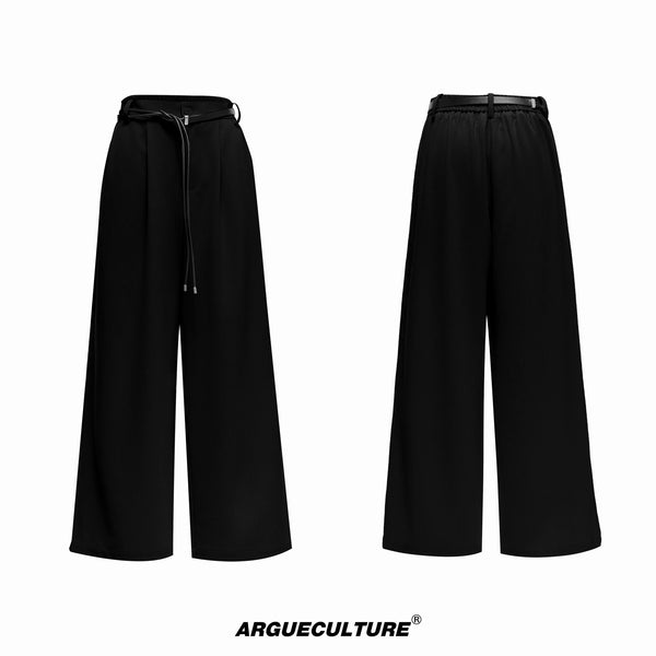 Argue Culture Tie-Neck Padded-Shoulder Shirt and Ribbed Pants Set - color view 9