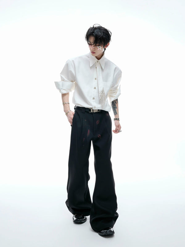 Argue Culture Tie-Panel Padded-Shoulder Shirt - gallery view 5