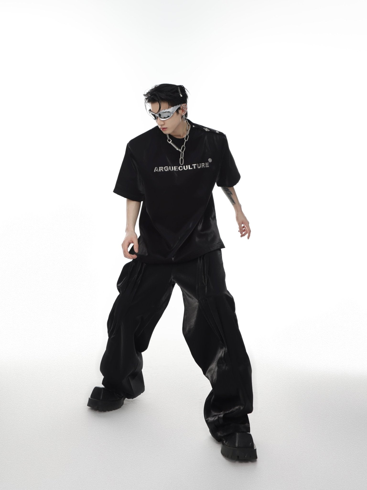 ArguE CulturE 3D Printed Silver Logo T-shirt - COPPING THREADS - ArguE CulturE