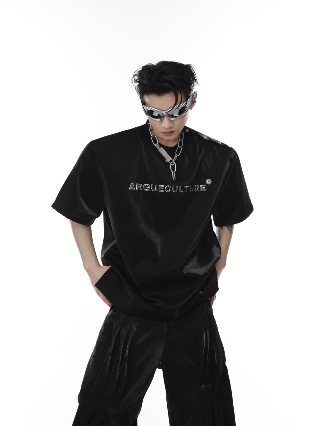 ArguE CulturE 3D Printed Silver Logo T-shirt - COPPING THREADS - ArguE CulturE