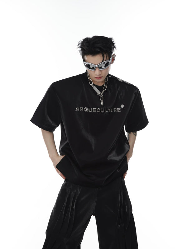 ArguE CulturE 3D Printed Silver Logo T-shirt - COPPING THREADS - ArguE CulturE