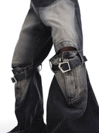 ArguE CulturE Belt Buckle Cut Denim Black - COPPING THREADS - ArguE CulturE