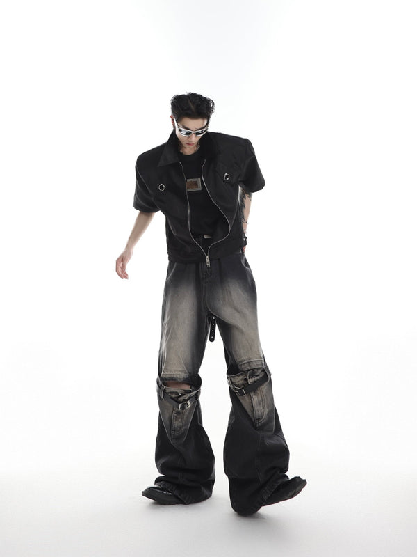 ArguE CulturE Belt Buckle Cut Denim Black - COPPING THREADS - ArguE CulturE