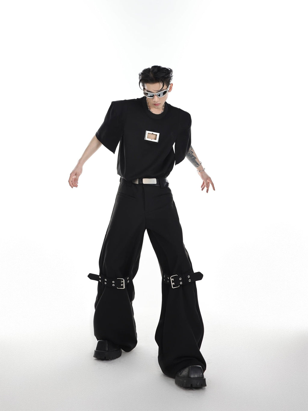 ArguE CulturE Buckle Flared Trousers - COPPING THREADS - ArguE CulturE