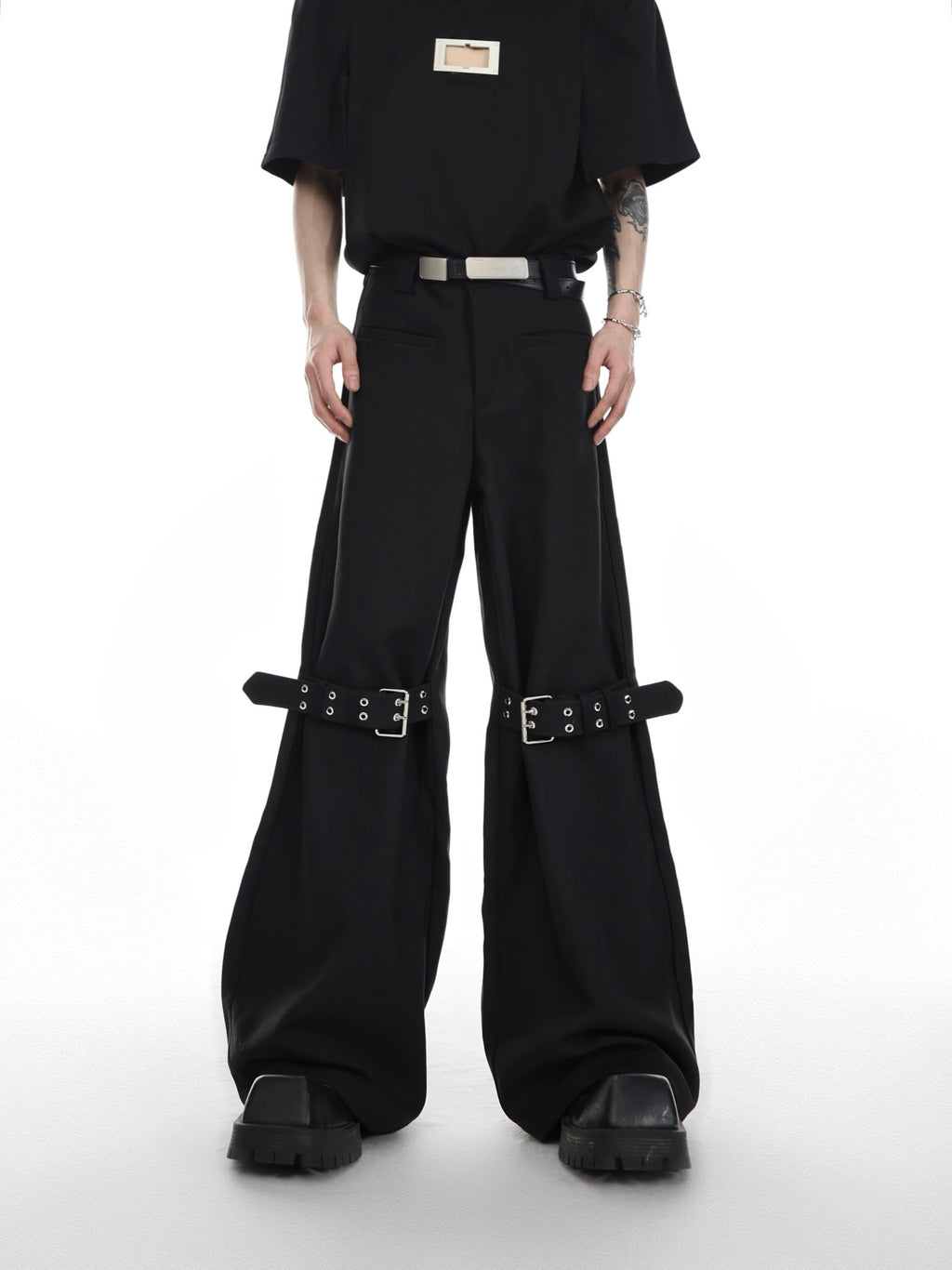 ArguE CulturE Buckle Flared Trousers - COPPING THREADS - ArguE CulturE