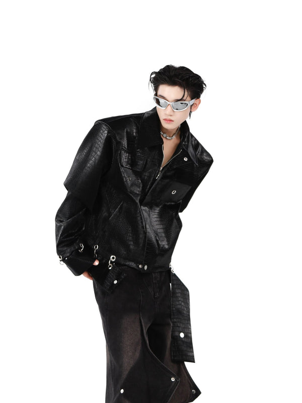 ArguE CulturE Crocodile Pattern PU Jacket - COPPING THREADS - ArguE CulturE