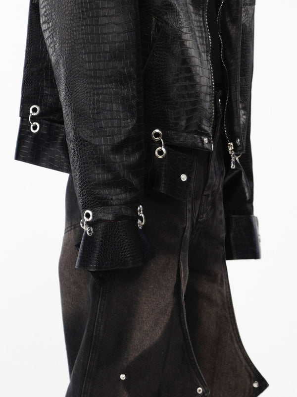 ArguE CulturE Crocodile Pattern PU Jacket - COPPING THREADS - ArguE CulturE