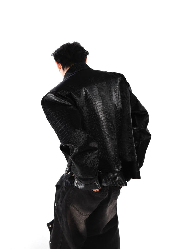 ArguE CulturE Crocodile Pattern PU Jacket - COPPING THREADS - ArguE CulturE