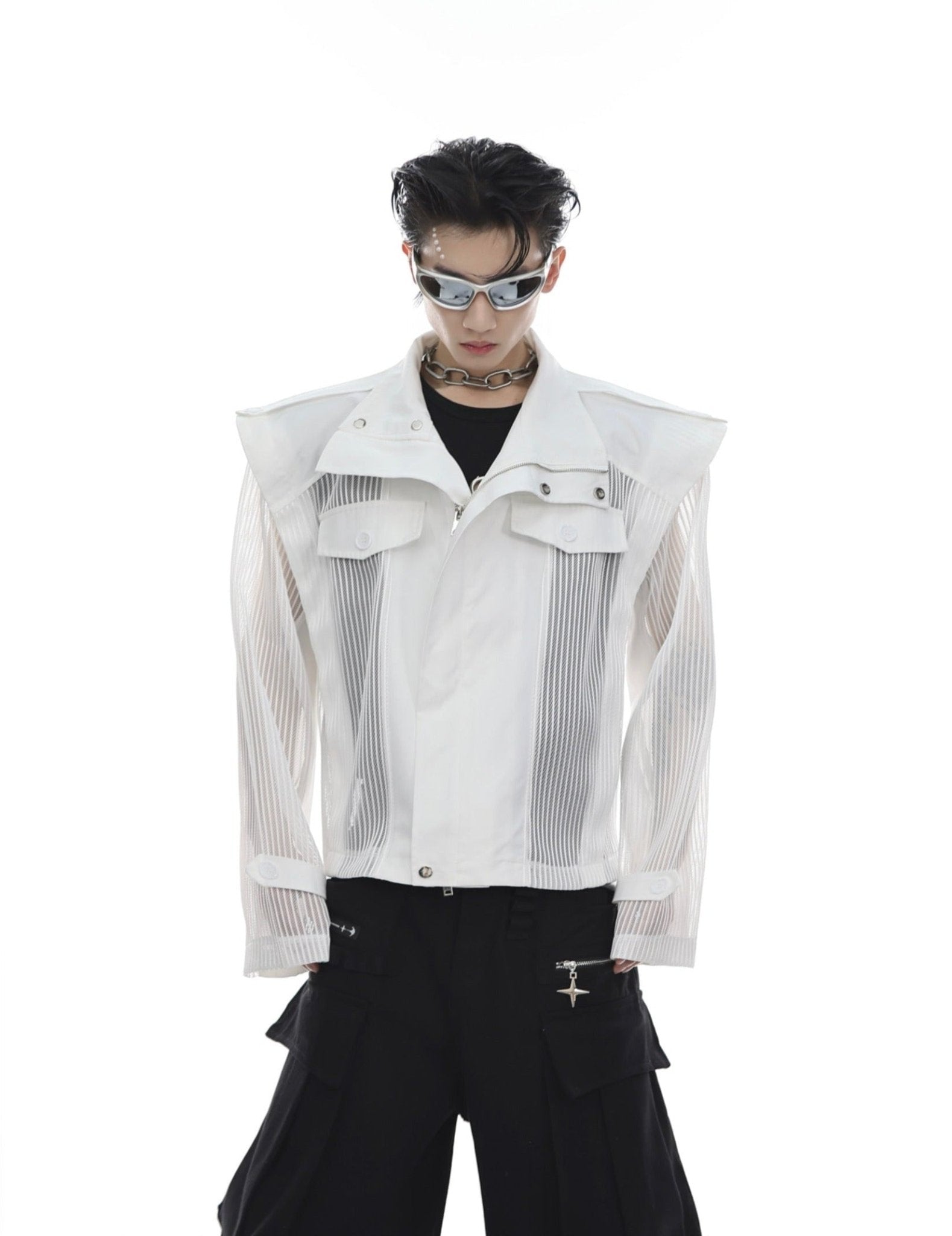 ArguE CulturE Deconstructed Mesh Panel Jacket - COPPING THREADS - ArguE CulturE 메인 이미지