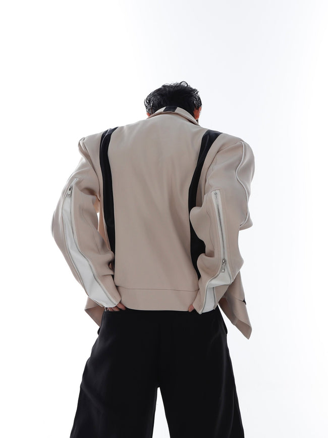 ArguE CulturE Deconstructed PU Patchwork Jacket Main Image