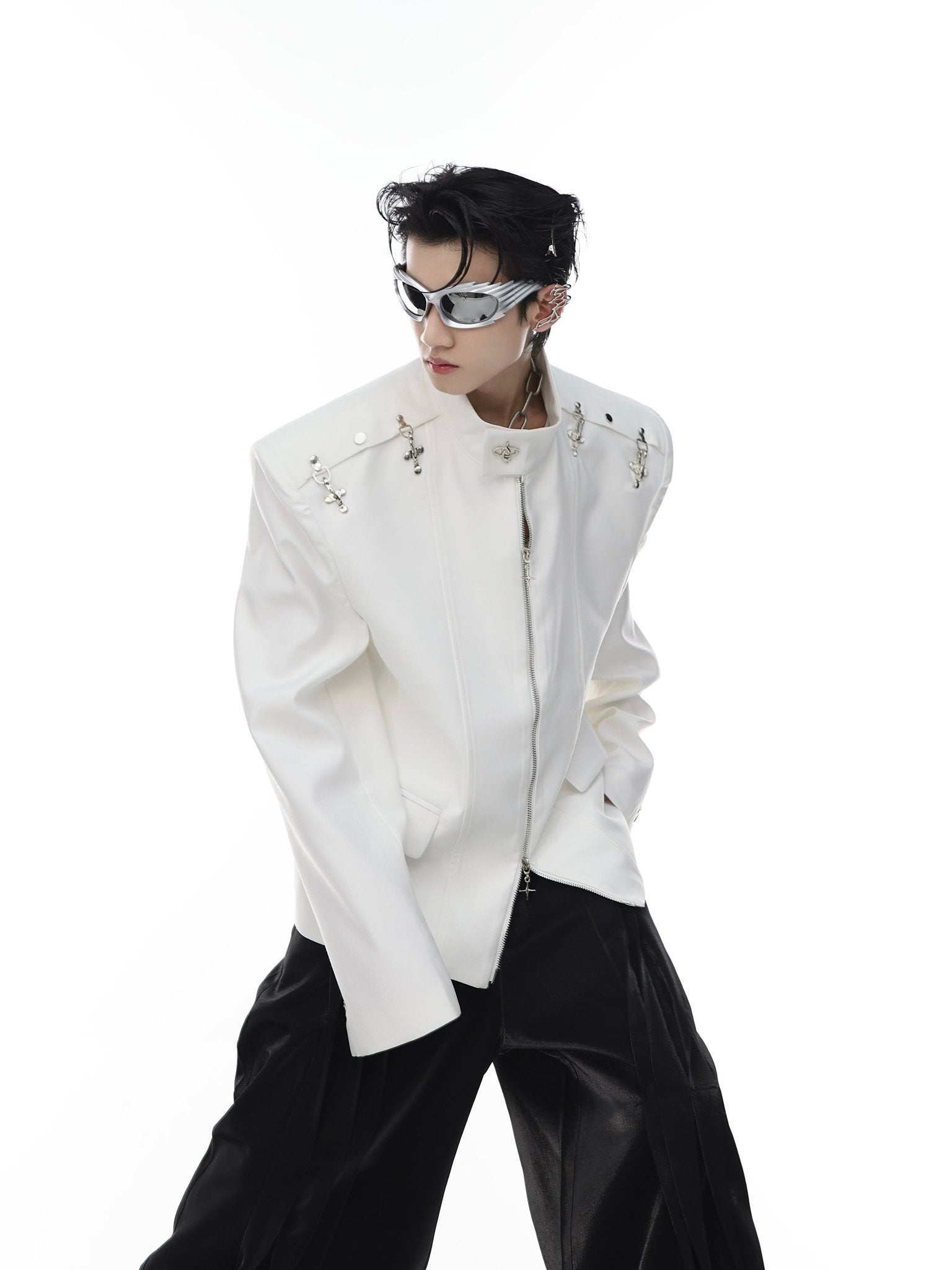 ArguE CulturE Deconstructed Shoulder Metal Button Jacket - COPPING THREADS - ArguE CulturE 메인 이미지