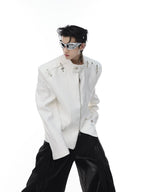 ArguE CulturE Deconstructed Shoulder Metal Button Jacket - COPPING THREADS - ArguE CulturE