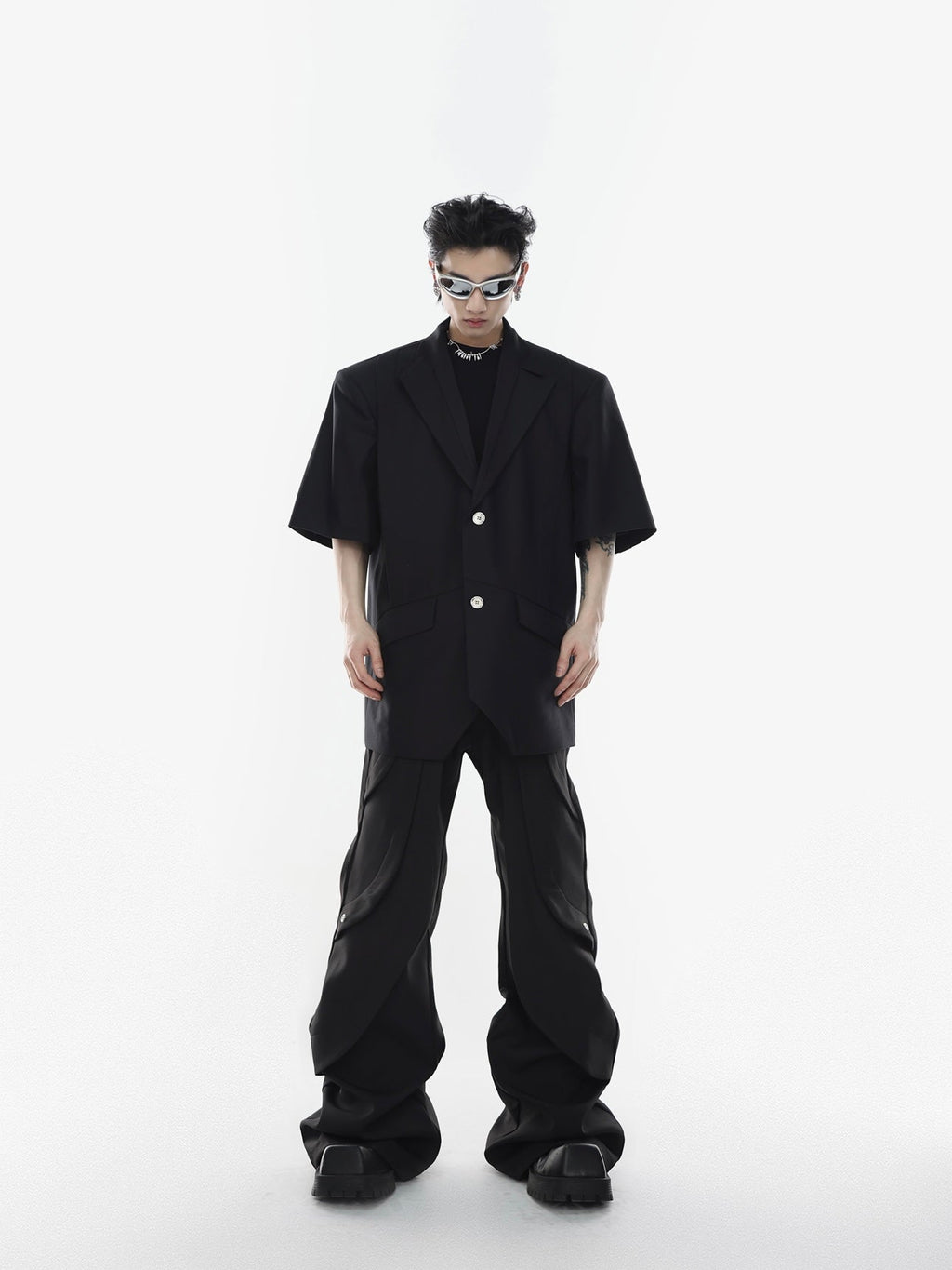 ArguE CulturE Deconstructed Slim Flared Trouser Black - COPPING THREADS - ArguE CulturE