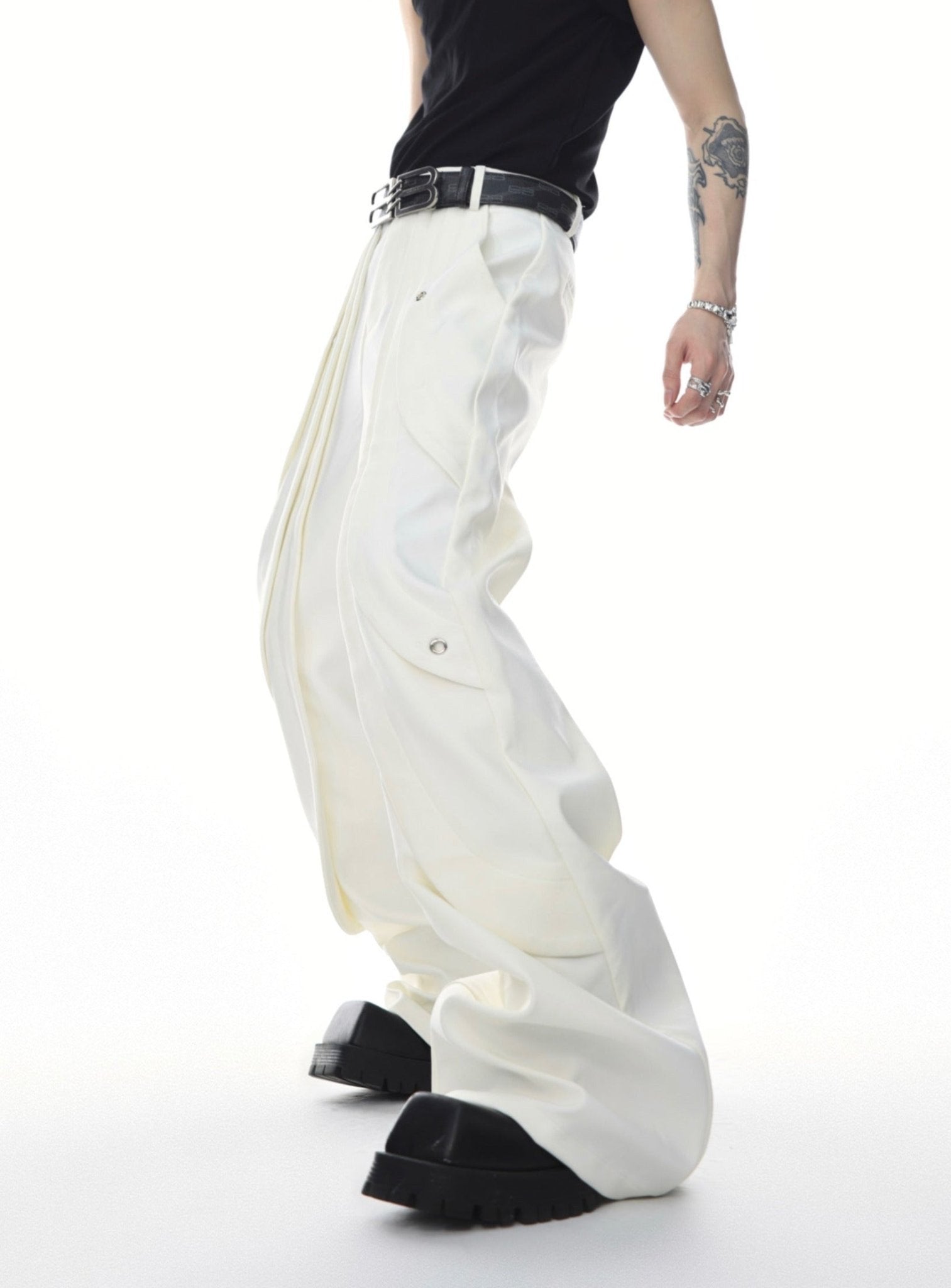 ArguE CulturE Deconstructed Slim Flared Trouser White - COPPING THREADS - ArguE CulturE