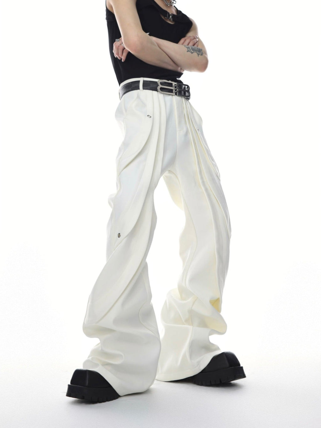 ArguE CulturE Deconstructed Slim Flared Trouser White - COPPING THREADS - ArguE CulturE