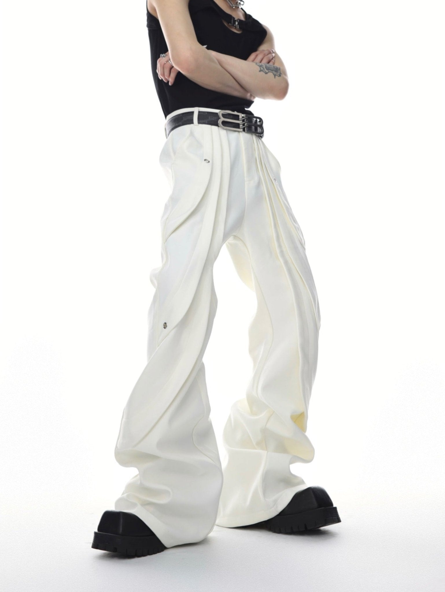 ArguE CulturE Deconstructed Slim Flared Trouser White - COPPING THREADS - ArguE CulturE