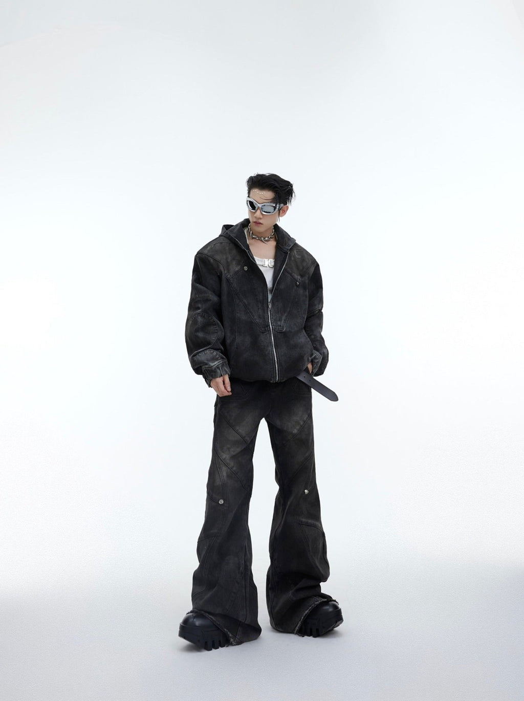 ArguE CulturE Distressed Metal Button Denim - COPPING THREADS - ArguE CulturE