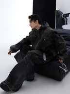 ArguE CulturE Distressed Metal Button Denim Jacket - COPPING THREADS - ArguE CulturE