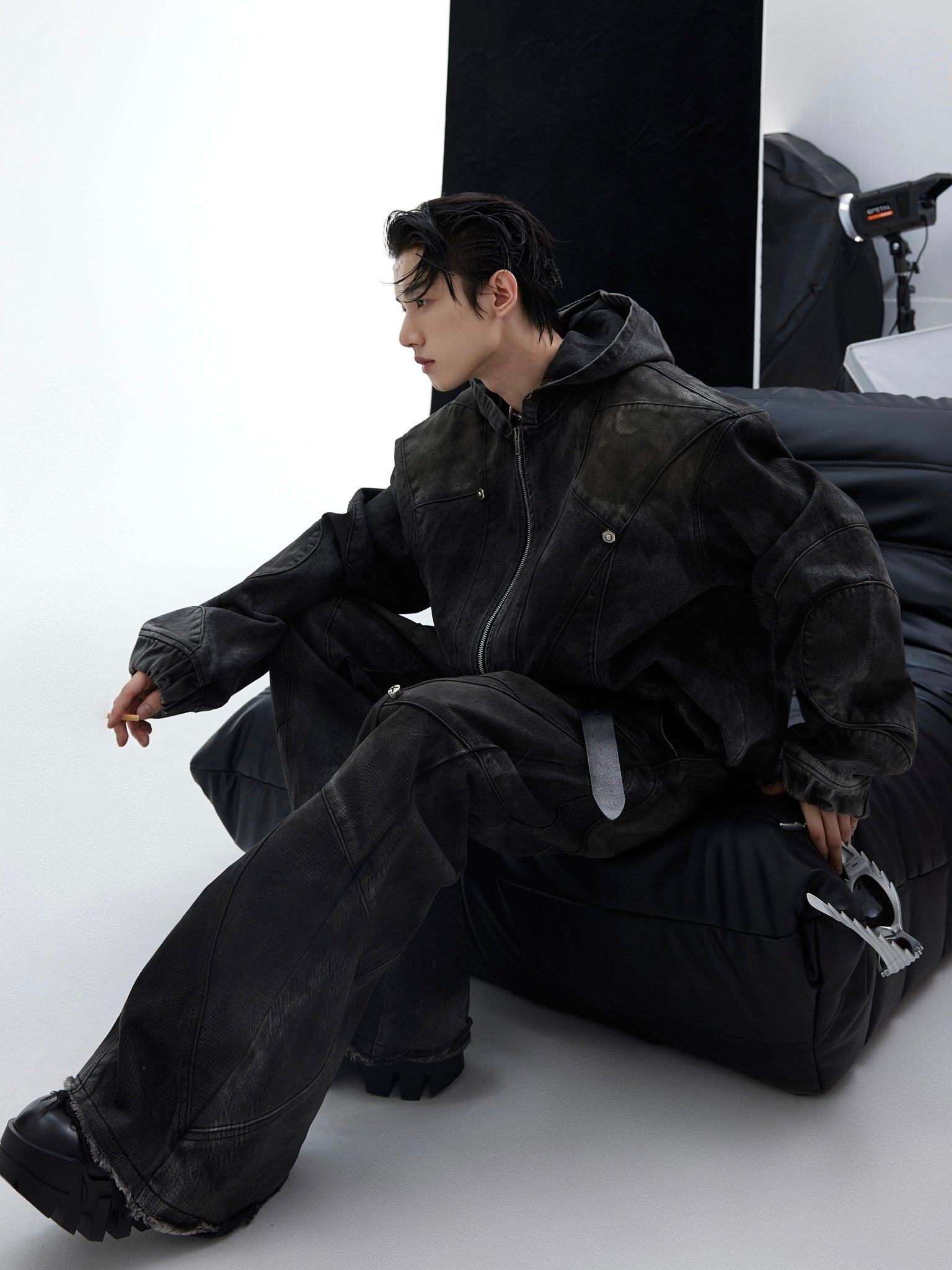 ArguE CulturE Distressed Metal Button Denim Jacket - COPPING THREADS - ArguE CulturE