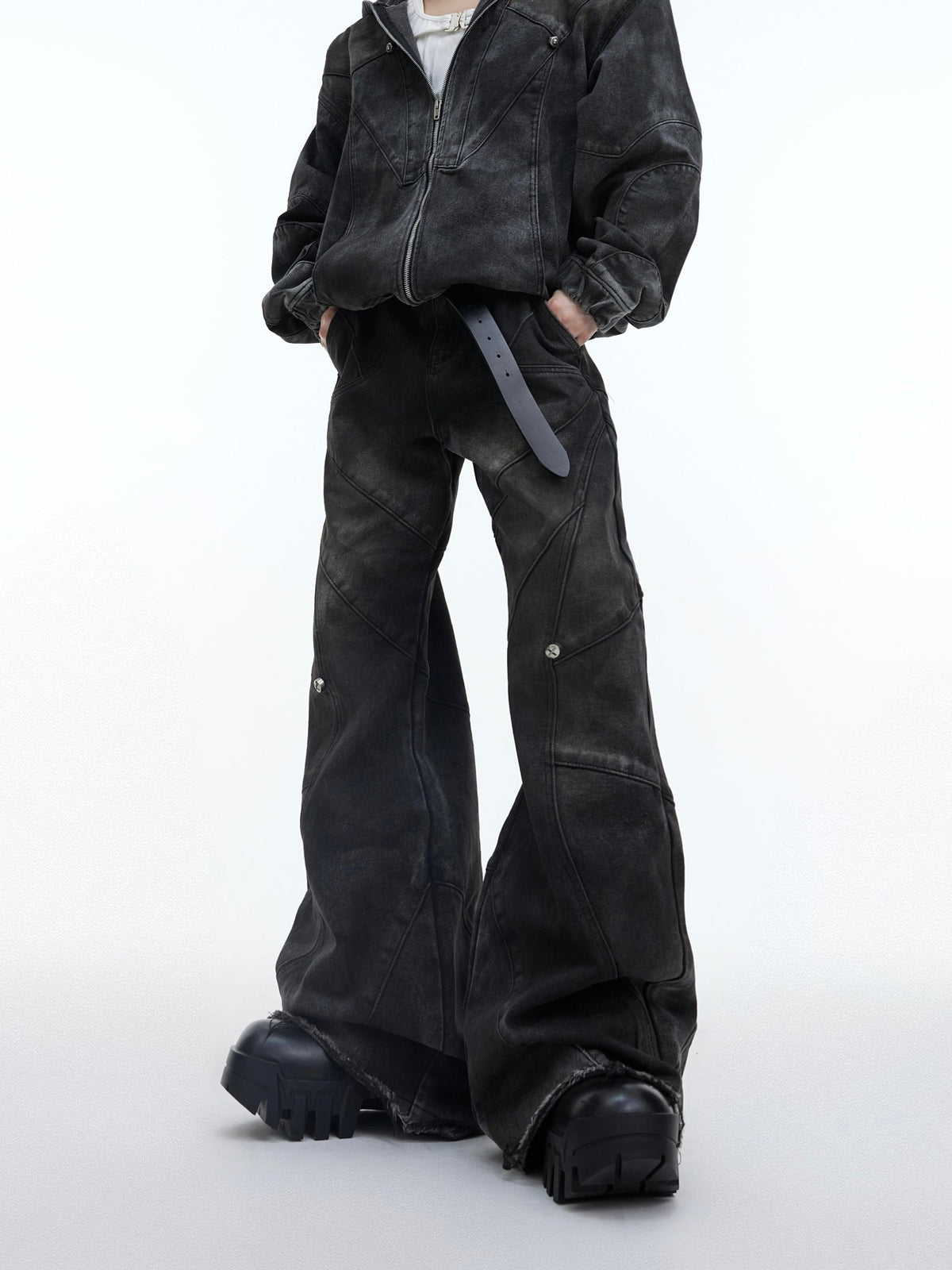 ArguE CulturE Distressed Metal Button Denim Jacket - COPPING THREADS - ArguE CulturE Main image