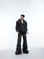 ArguE CulturE Distressed Metal Button Denim Jacket - COPPING THREADS - ArguE CulturE