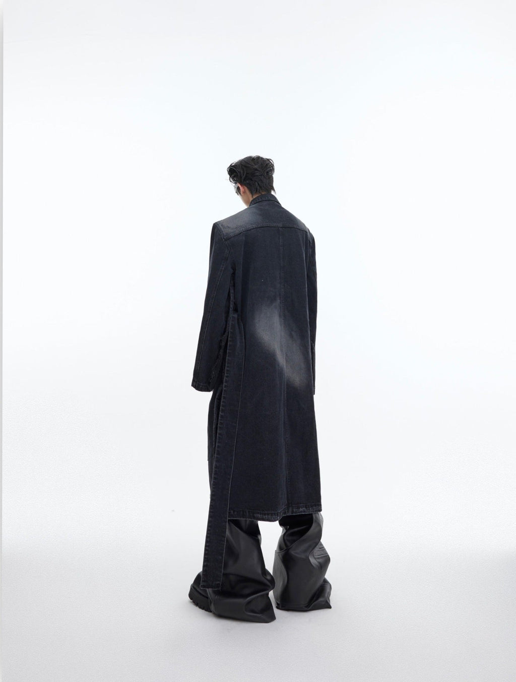 ArguE CulturE Distressed Washed Silhouette Long - style Denim Jacket - COPPING THREADS - ArguE CulturE