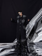 ArguE CulturE Distressed Washed Silhouette Long - style Denim Jacket - COPPING THREADS - ArguE CulturE