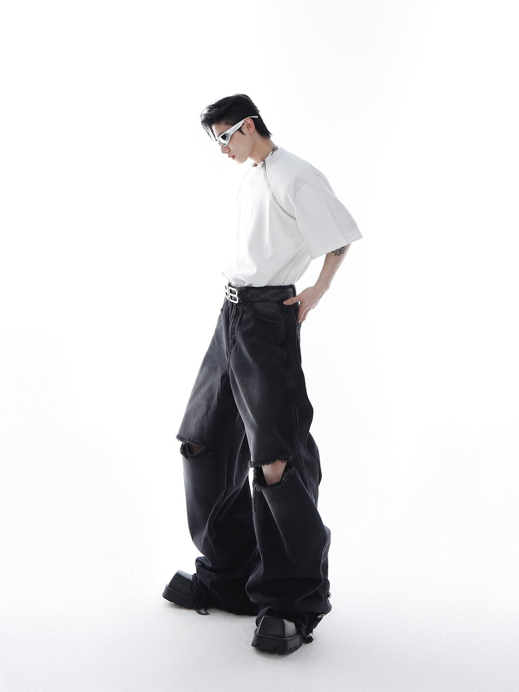 ArguE CulturE Gradient Distressed Denim - COPPING THREADS - ArguE CulturE