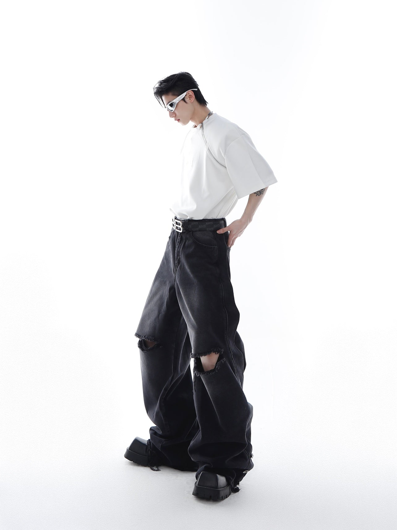 ArguE CulturE Gradient Distressed Denim - COPPING THREADS - ArguE CulturE