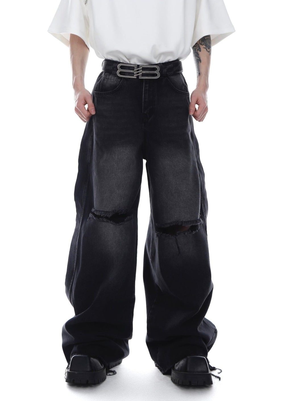 ArguE CulturE Gradient Distressed Denim - COPPING THREADS - ArguE CulturE