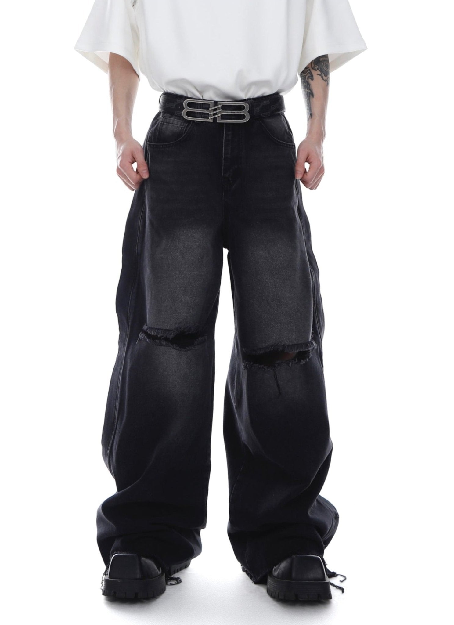 ArguE CulturE Gradient Distressed Denim - COPPING THREADS - ArguE CulturE