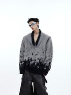 ArguE CulturE Gradient V - neck Knit Sweater - COPPING THREADS - ArguE CulturE