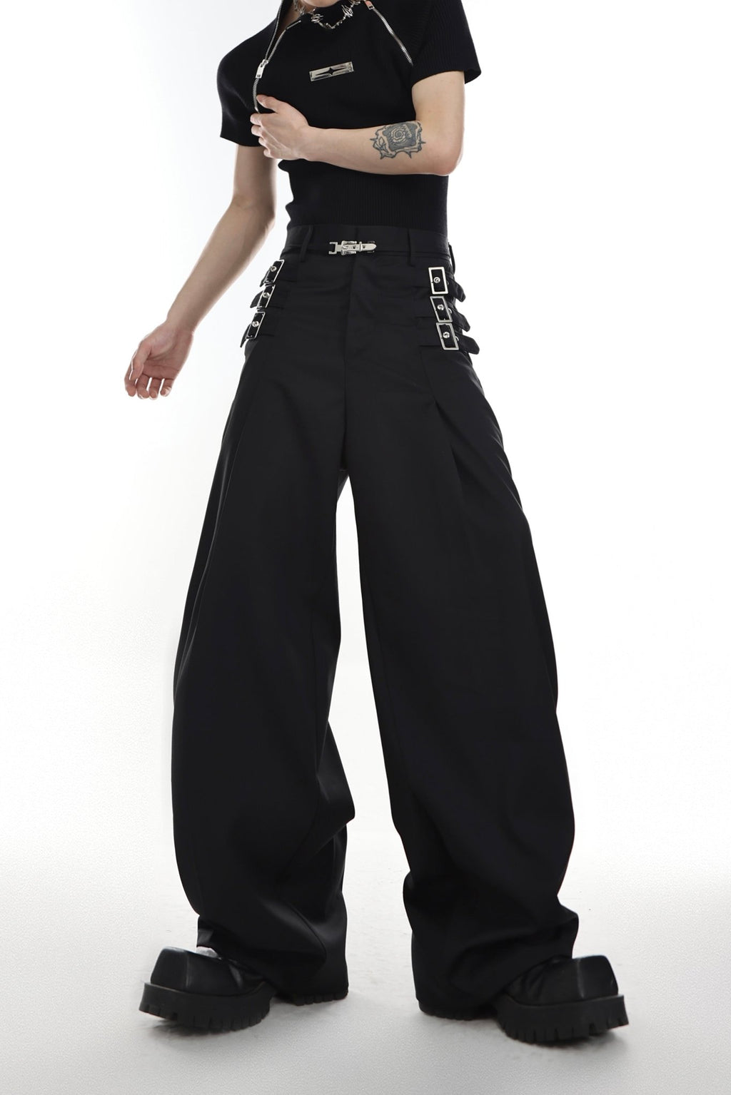 ArguE CulturE Metal Belt Trim Trousers - COPPING THREADS - ArguE CulturE