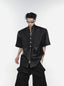 ArguE CulturE Metal Button Patchwork PU Jacket - COPPING THREADS - ArguE CulturE