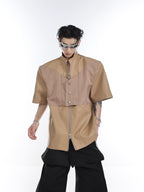 ArguE CulturE Metal Button Patchwork PU Jacket - COPPING THREADS - ArguE CulturE