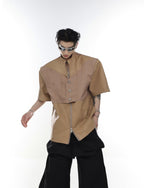 ArguE CulturE Metal Button Patchwork PU Jacket - COPPING THREADS - ArguE CulturE