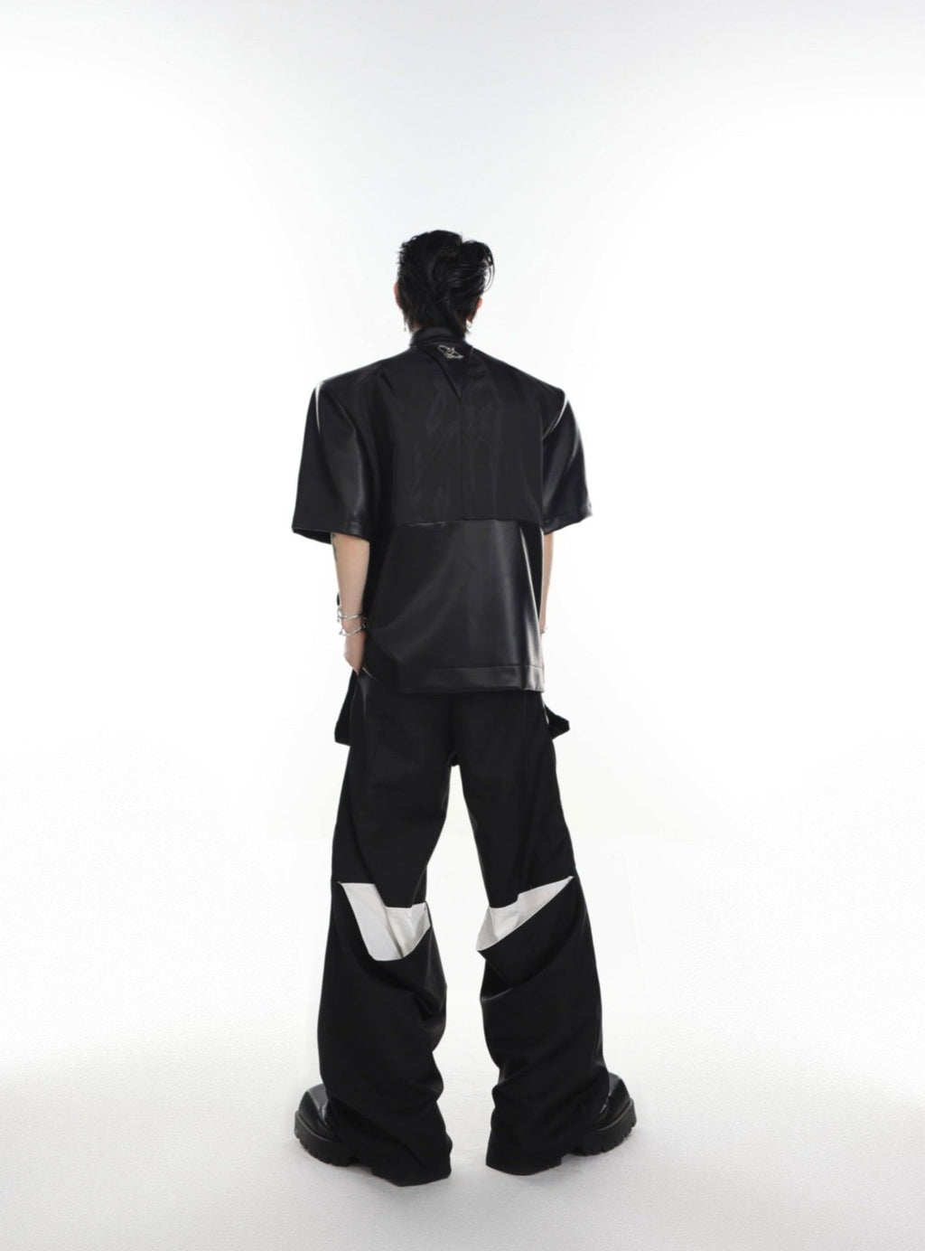 ArguE CulturE Metal Button Patchwork PU Jacket - COPPING THREADS - ArguE CulturE