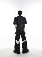 ArguE CulturE Metal Button Patchwork PU Jacket - COPPING THREADS - ArguE CulturE