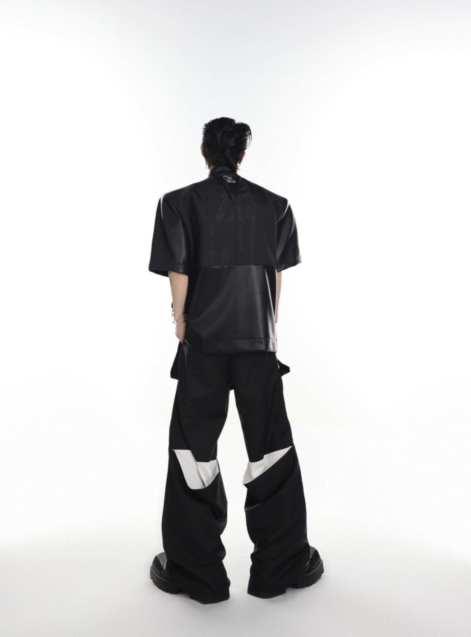 ArguE CulturE Metal Button Patchwork PU Jacket - COPPING THREADS - ArguE CulturE