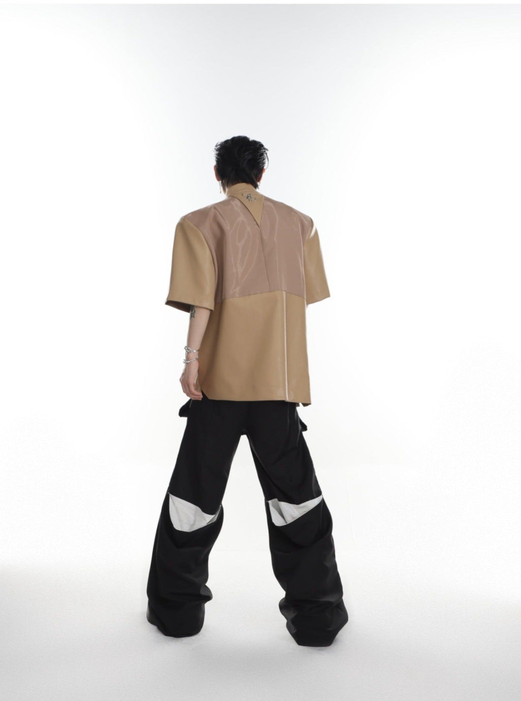 ArguE CulturE Metal Button Patchwork PU Jacket - COPPING THREADS - ArguE CulturE