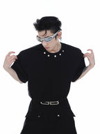 ArguE CulturE Metal Button Shoulder Pad Tee - COPPING THREADS - ArguE CulturE