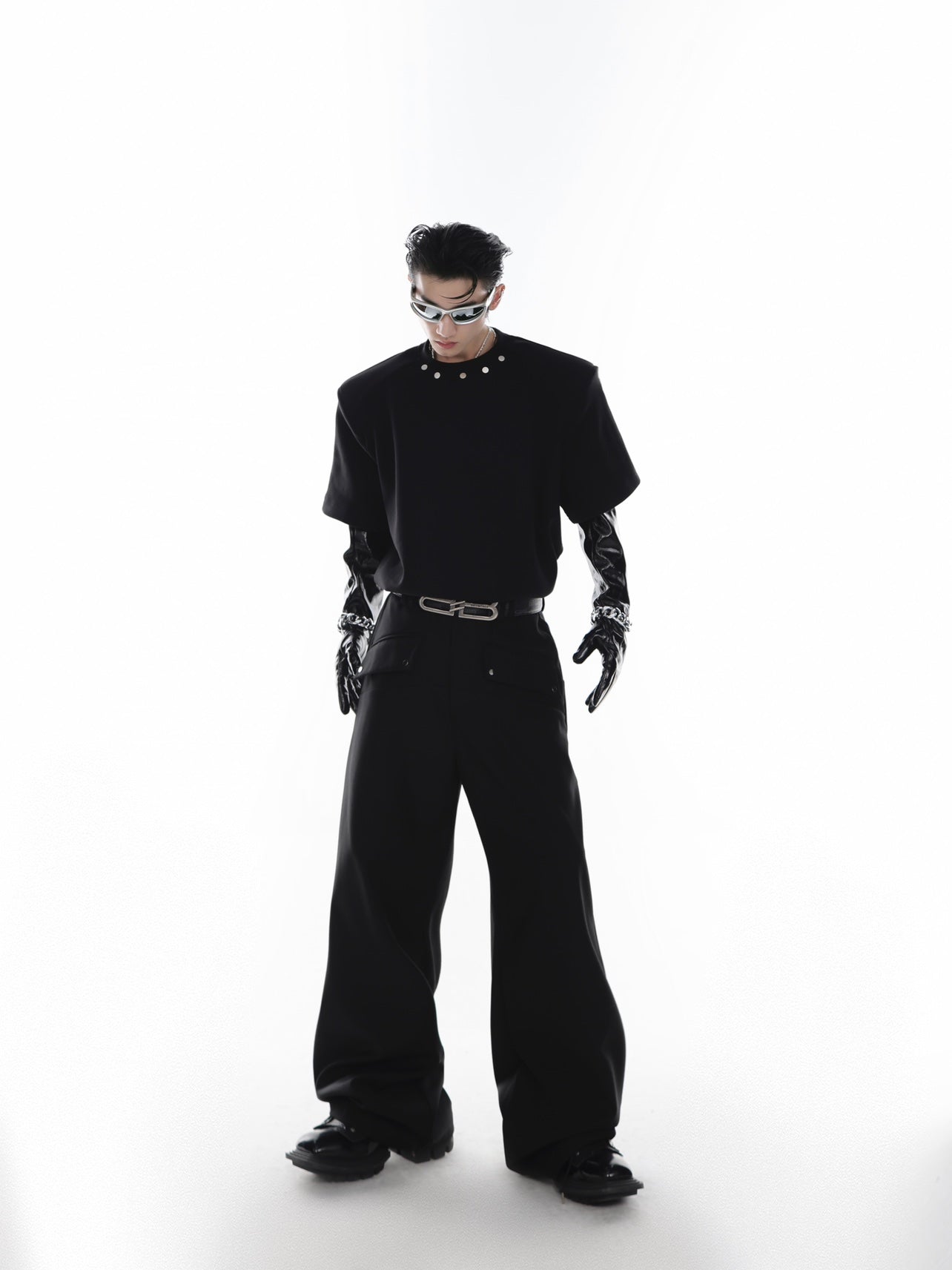 ArguE CulturE Metal Button Shoulder Pad Tee - COPPING THREADS - ArguE CulturE