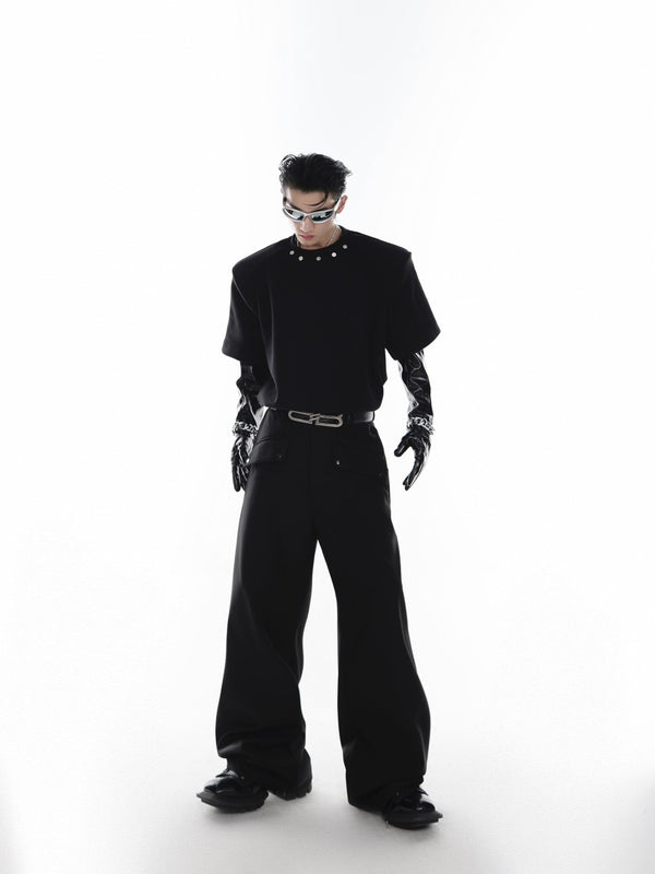 ArguE CulturE Metal Button Shoulder Pad Tee - COPPING THREADS - ArguE CulturE