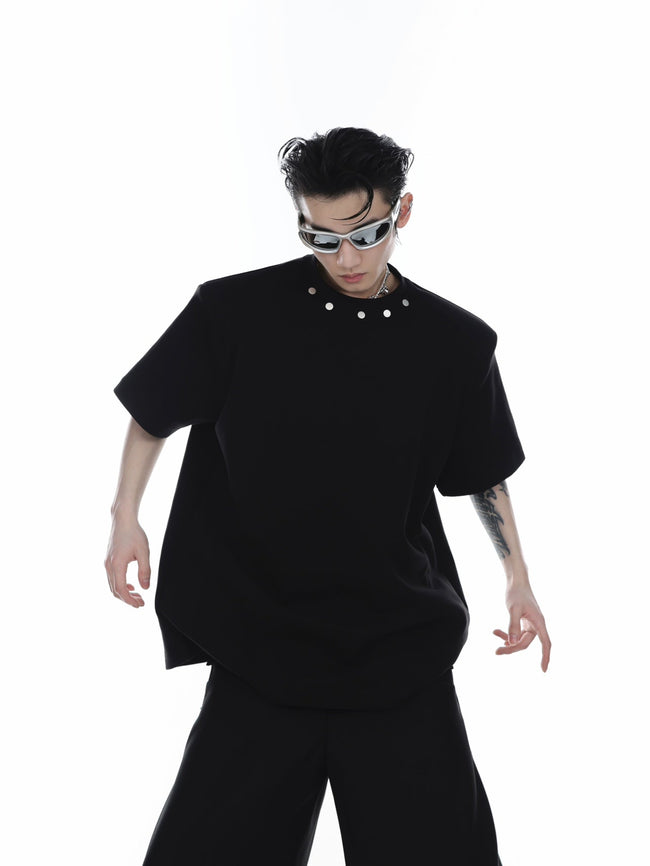 ArguE CulturE Metal Button Shoulder Pad Tee - COPPING THREADS - ArguE CulturE Hover Image