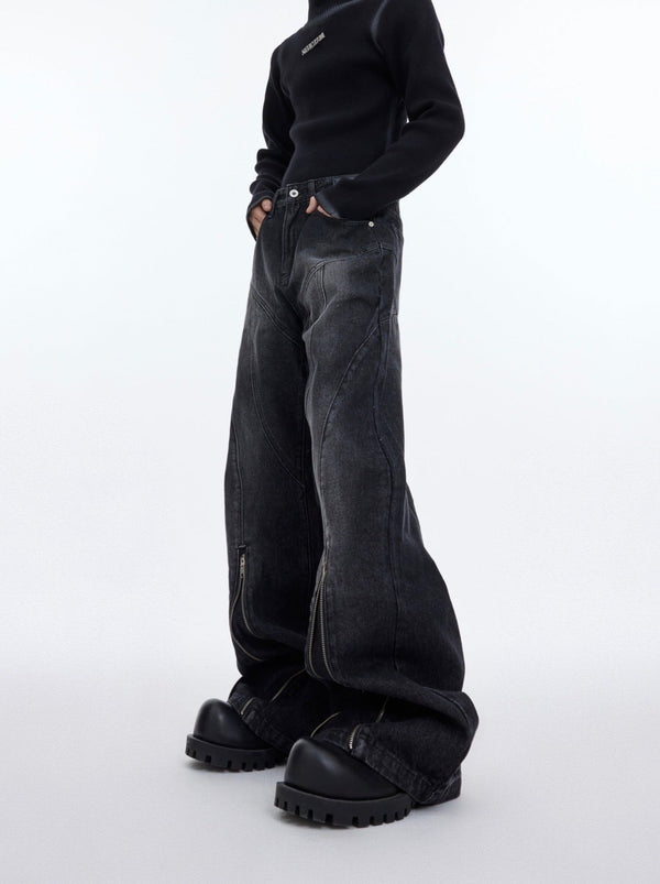 ArguE CulturE Metal Zipper Flared Denim - COPPING THREADS - ArguE CulturE