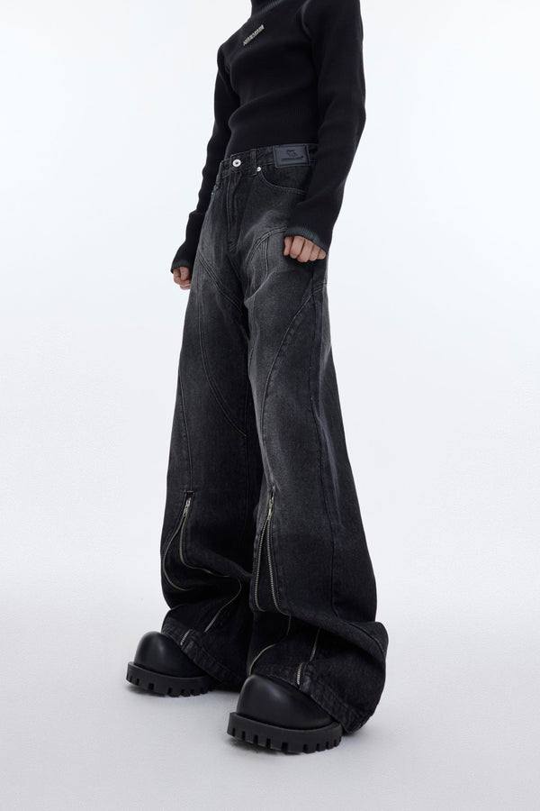 ArguE CulturE Metal Zipper Flared Denim - COPPING THREADS - ArguE CulturE